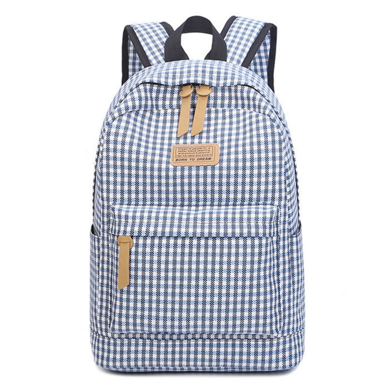Casual damesrugzak canvas tas rugzak geruite schooltassen voor tieners meisjes laptoptas bolsa mochila