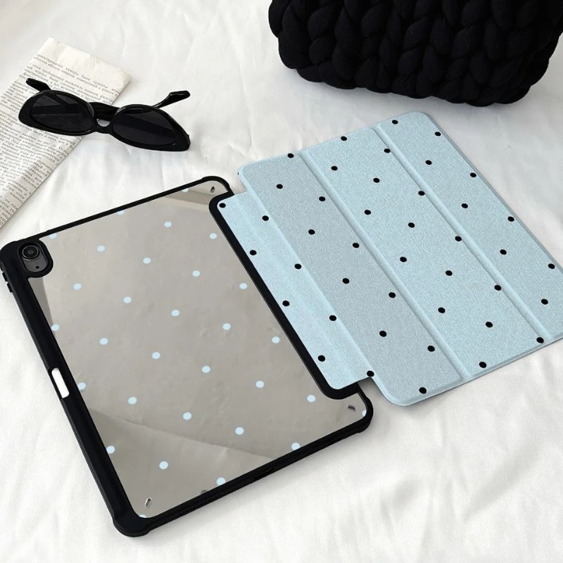 Ins Korean Black Polka Dots Protective Cases for Ipad 10th Generation Case Ipad 9 Generation Case Ipad Pro 11 Case Air 2/3 10.5