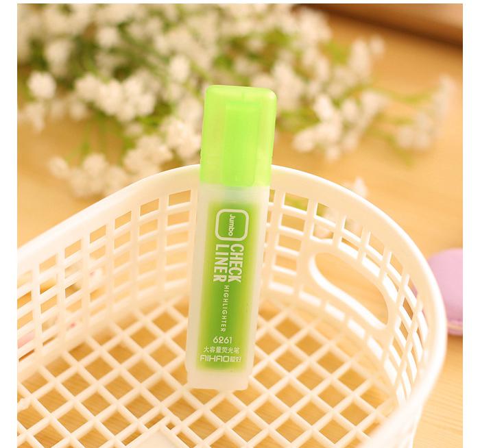 Jonvon Satone 6 Colors Highlighter Pen Stationery Korean Student Large Capacity Writing Markers Highlighters Pen School: Green