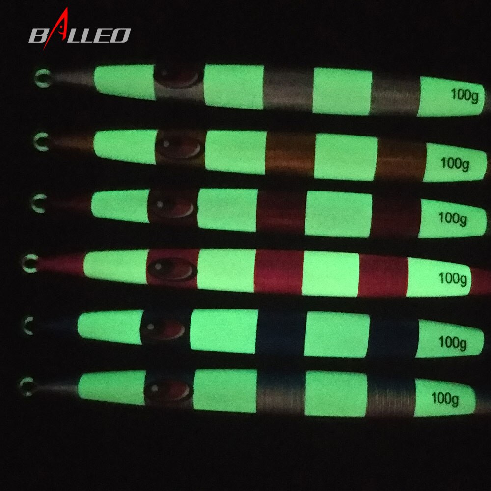 Balleo 1pcs 100g 150g 200g 250g 300g 400g Luminous lead fish Deep sea Metal Jig Jigging Fishing fish Lure