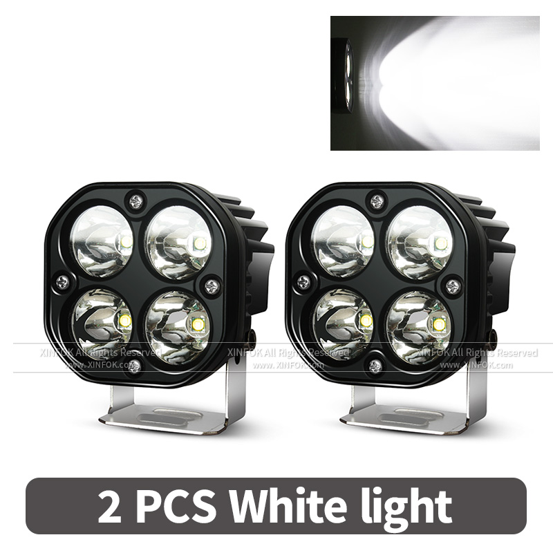 Foco Led de 3 "y 40W, luces para correr, faros delanteros cuadrados impermeables, luces antiniebla blancas/amarillas para coche, motocicleta, SUV, ATV, camión: Beige