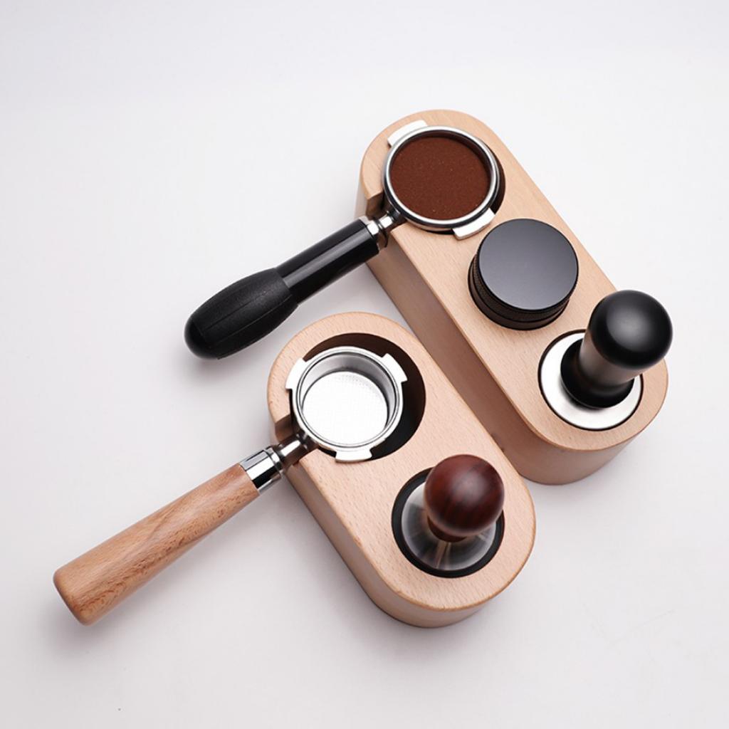Coffee Temper Stand, Sturdy Wooden Tamping Stand for Coffee Machine Coffee Tamper BaseAnti-slip Hand Coffee Tampers Accessories