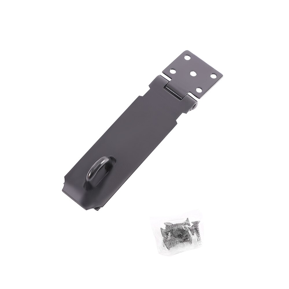 3/4/5 Inch Stainless Steel Padlock Clasp Black Hasp Staple With Screws For Door Lock Shed Cabinet Household Anti-theft Hardware: 5 Inch