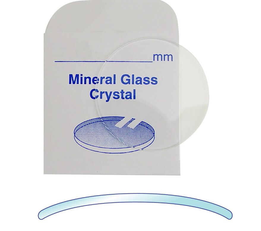 Watch Crystal Domed And Round Mineral Glass Crystal 2.0mm Thick 30~38mm Size