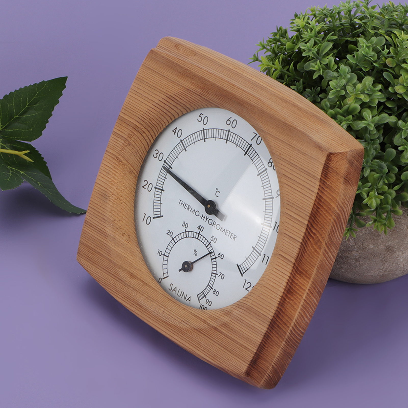 2‑In‑1 Indoor Wood Thermo‑Hygrometer Thermometer Hygrometer Steam Room Sauna Room Accessories