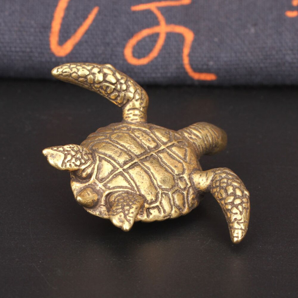 1pc Brass Turtle Statue Copper Retro Animal Sculpture for Table Old People Study Room