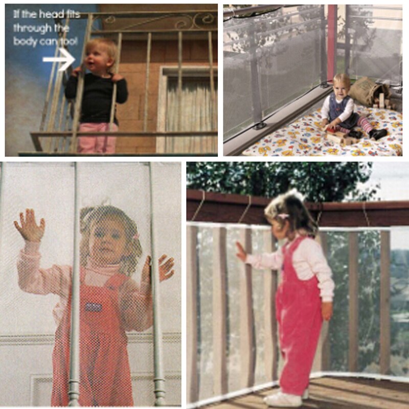 2/3m baby gjerder for barn baby gjerde fortykning småbarn barnesikringsnett sikkerhetsport balkong trapp