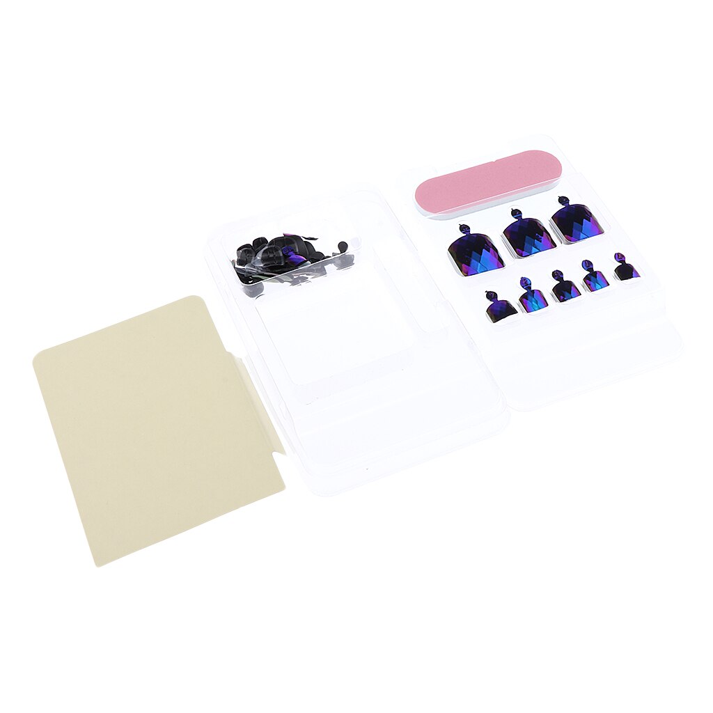 24pcs set Long Stiletto Shaped False Nails With Small Pearls & White Edge French Design