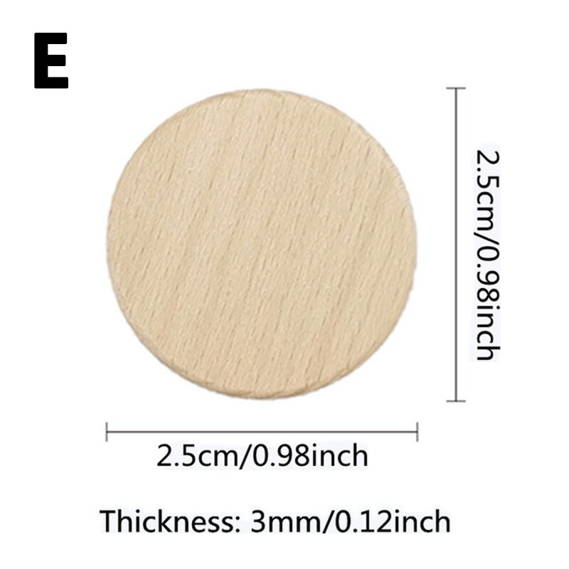 10 kpl tee itse pyöreä puulastu pyöreä kiekko keskeneräinen puu ympyrä puupalat puiset leikkaukset koristeet askartelutarvikkeisiin koristelu: E