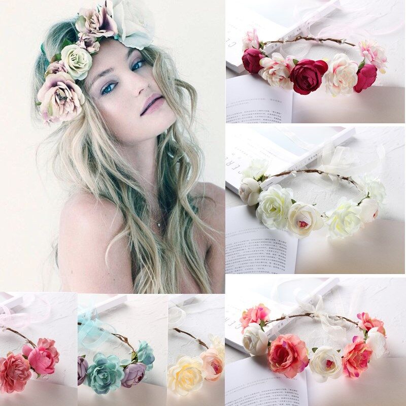 Femmes mariée fleur diadème mariage fleur bandeau cheveux accessoires charme guirlande princesse couronne filles couronne coiffure fête