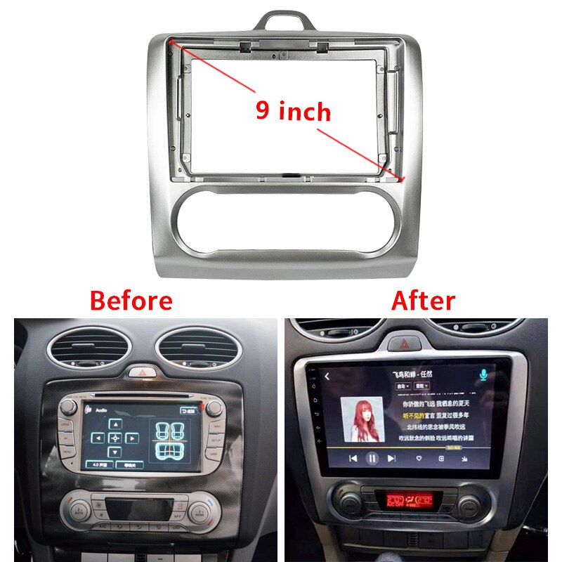 Cadre de tableau de bord pour Ford Focus 2 s-max 2005 – 11, DVD, Kit d&#39;installation, 2din