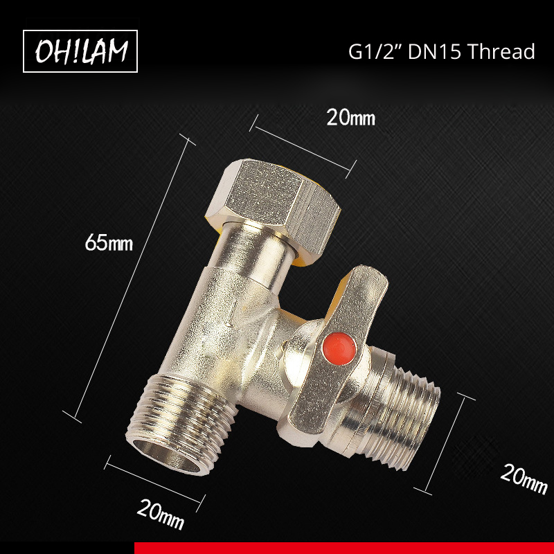 1/2 &quot;2 sposób zawór kątowy rozdzielacz mosiądz wąż wody z kranu szybkie piłka złącze zaworu kran na zewnątrz system nawadniania kropelkowego zraszacz: T-Valve-A