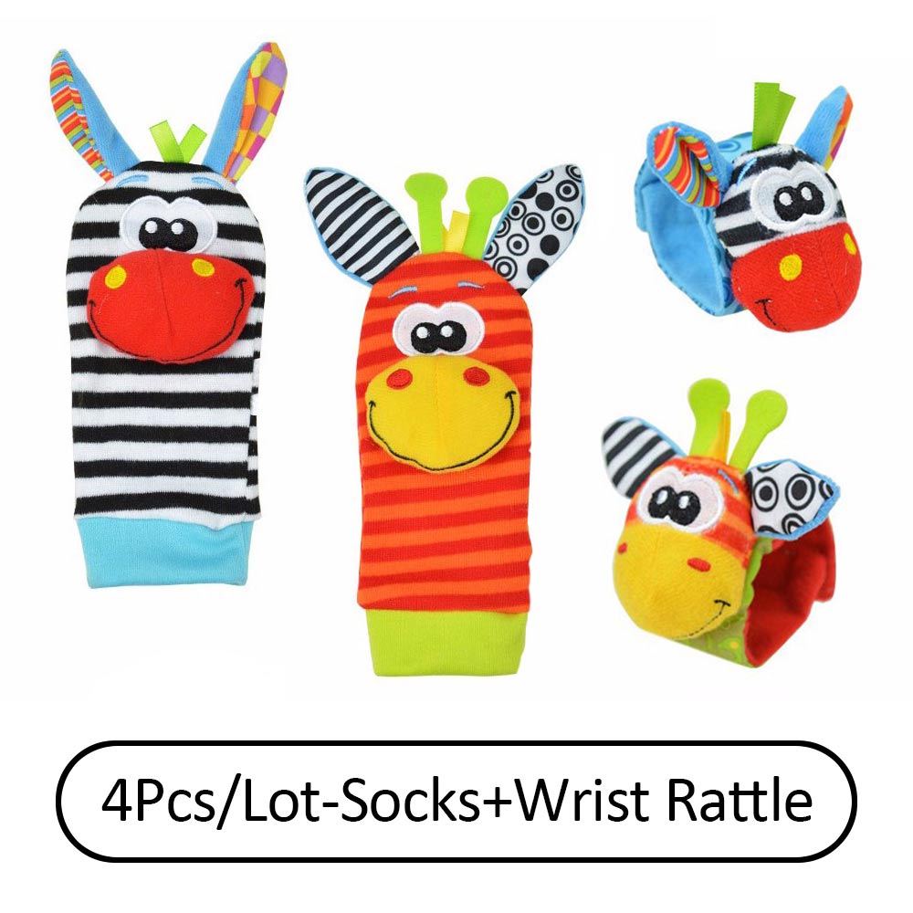 Children's Socks Cartoon Baby Toy Wrist Strap Socks Animal Plush Rattles Children's Toys Newborn Foot Finder Sock Newborn Rattle: WZ002-YITAO