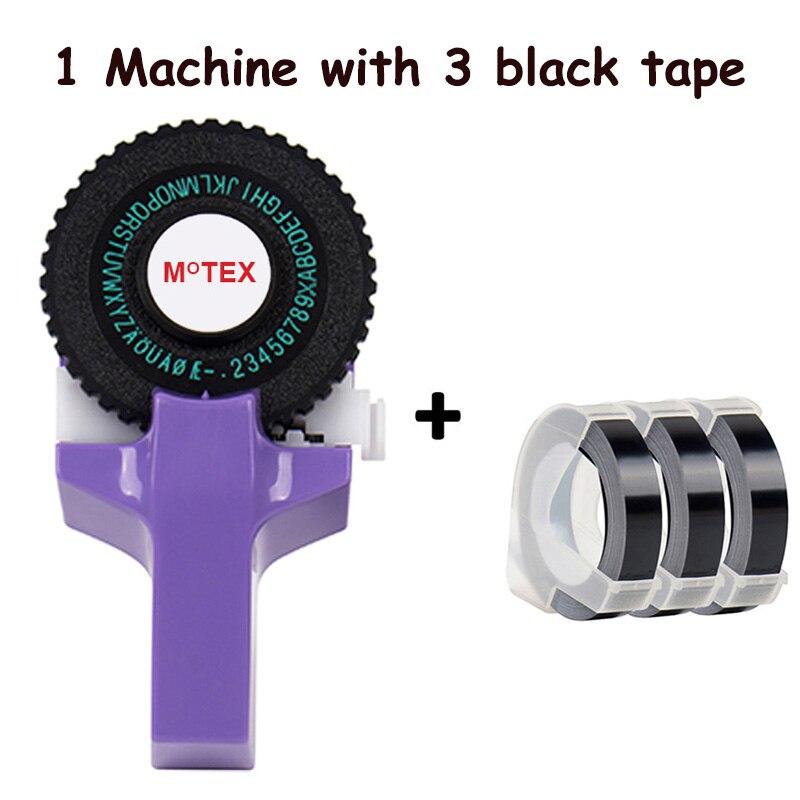 1 st himmelsblå motex  e101 bärbar etikettskrivare kompatibel för 9mm dymo 3d embossing tejp skrivare prägling etikettmaskin: Lila etikettskrivare