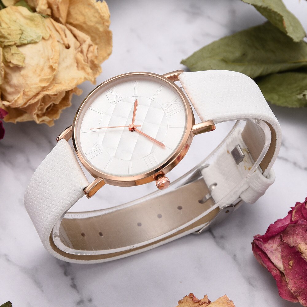 Reloj De Pulsera De Cuarzo Con Correa De Cuero Para Mujer, Cronografo De Marca Superieure De Lujo, informele, Kleur Blanco
