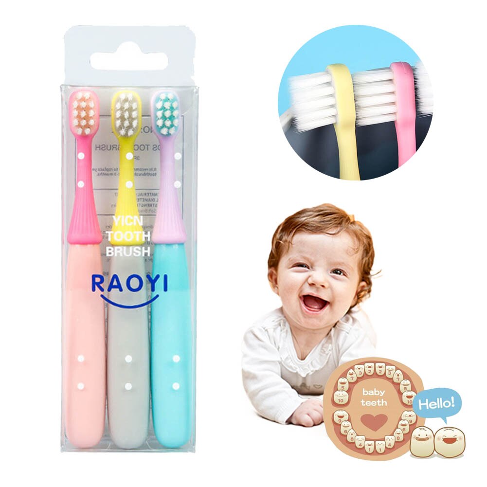 3 Stks/set Zachte Haren Leuke Kinderen Tandenborstel Kleine Paddestoel Cartoon Siliconen Borstelkop Baby Kids Dental Mondhygiëne Care