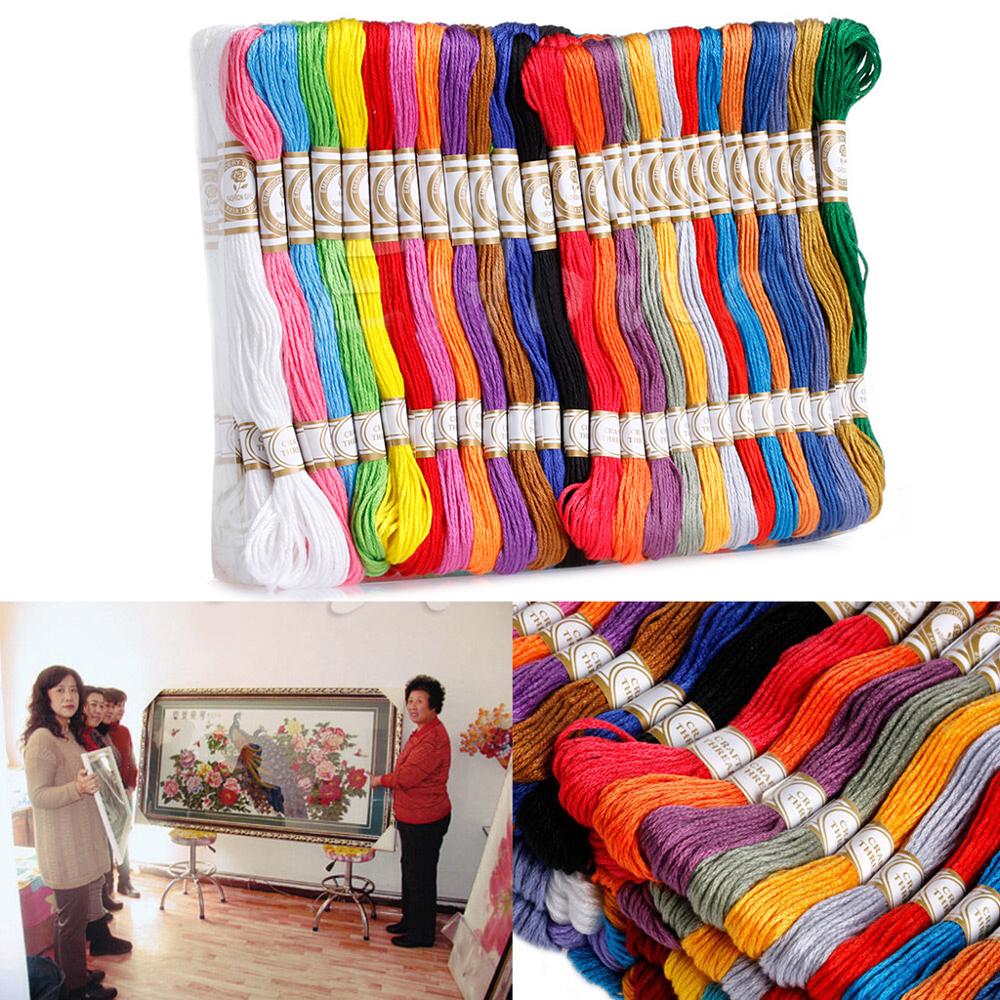 Lot 100 Multi Colors Cross Stitch Cotton Embroidery Thread Floss Sewing Skeins H7ED