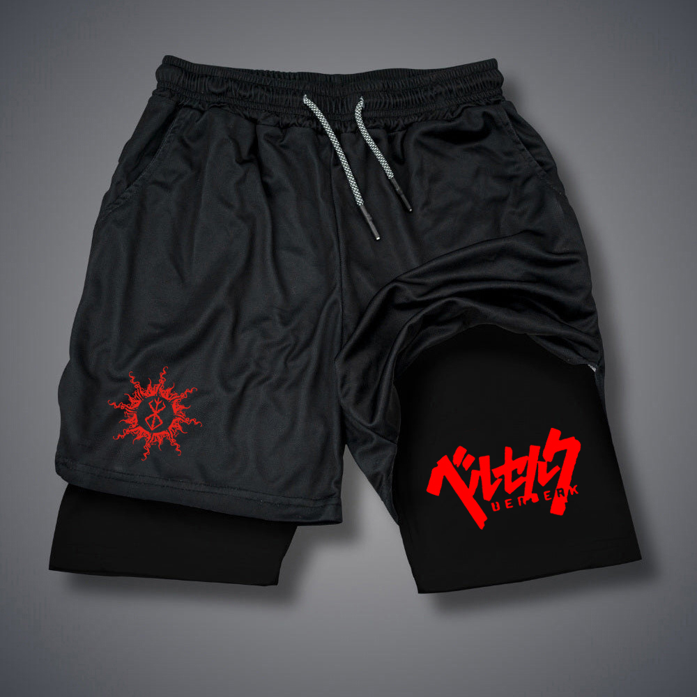 2-in-1 compressieshorts voor heren Gym Workout Hardloopshorts met telefoonzakken Atletische sneldrogende activewear: XXXL / Blauw