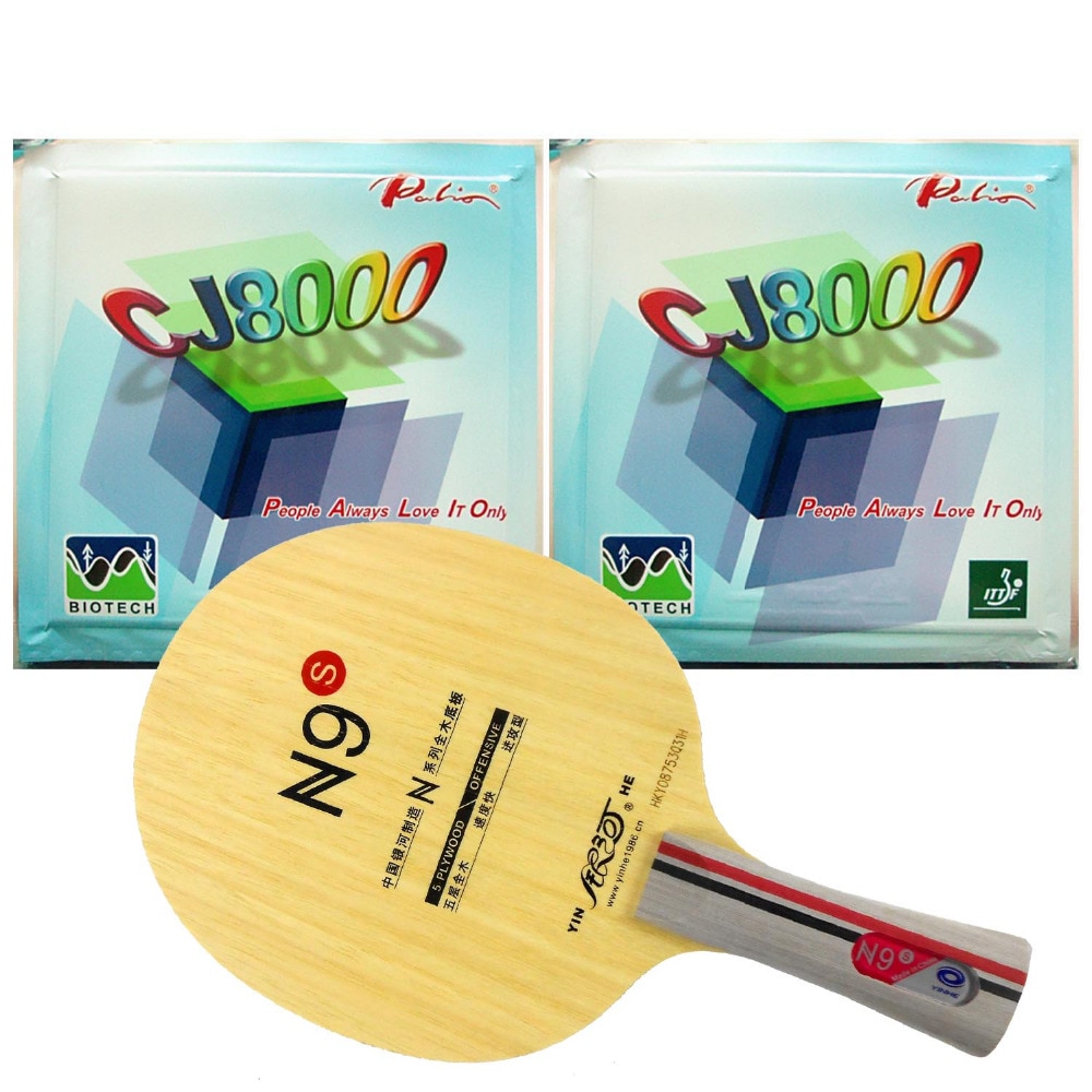 Raquette combinée de ping-pong Pro Yinhe N9s avec 2 pièces Palio CJ8000 BIOTECH H42-44 en caoutchouc