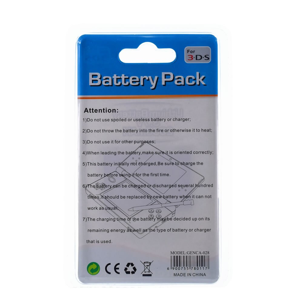 Replacement Battery for Nintendo 2DS 3DS 3.7V 2000mAh Rechargeable Black