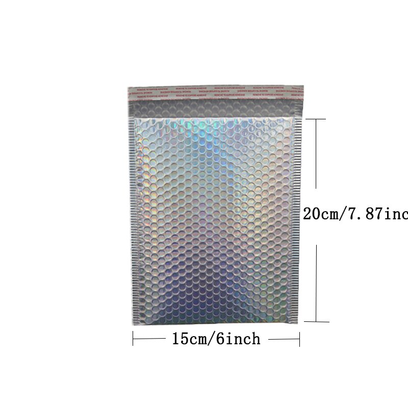 50 PCS/Lot Rose Gold Plastic Bubble Envelopes Bags, Padded Envelope, Waterproof Bubble Bags: Rainbow 15x20cm