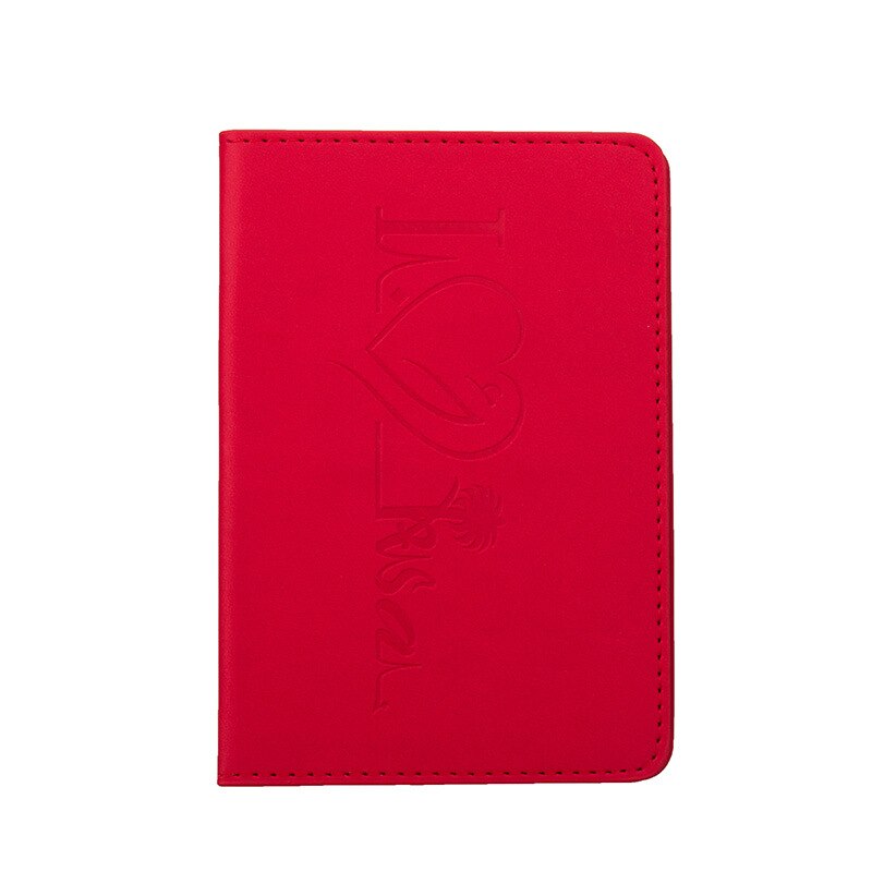 Zoukane Embossing Arabische-Israëlische Stad Shate Passport Cover Case Id Houder Traverl Accessoires Paspoort Portemonnee Clip ZSPC38: Red