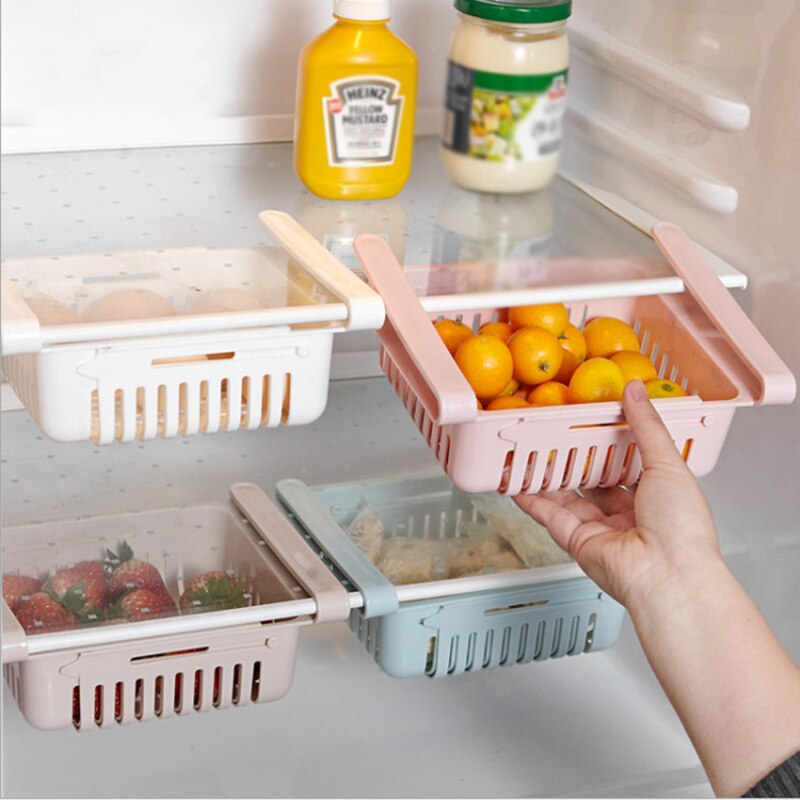 Estante para congelador, separador de ahorro de frigorífico, espacio de almacenamiento duradero, organizador de fruta, soporte para vegetales, cajón, estante para nevera