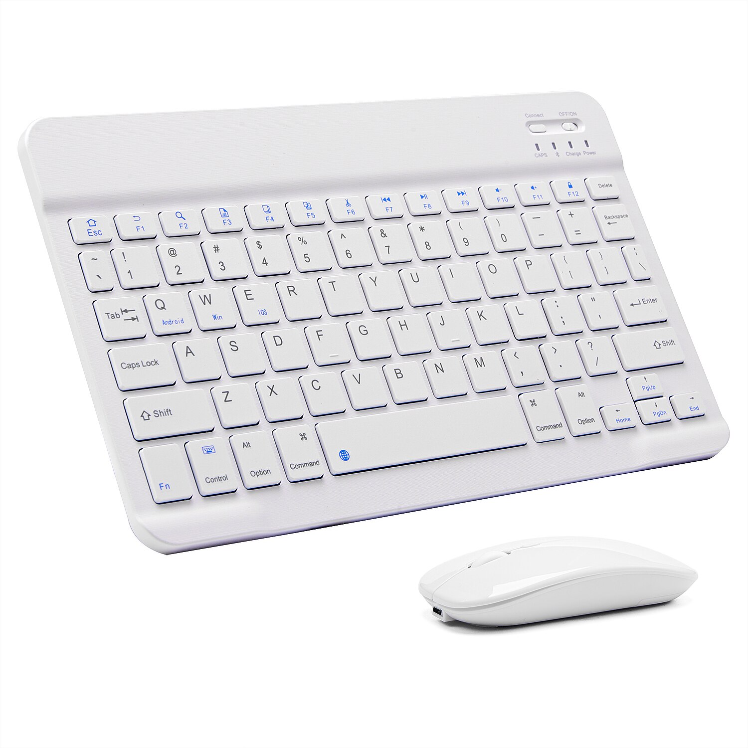 Bluetooth Keyboard and Mouse Combo Rechargeable Portable Wireless Keyboard Mouse Set for Apple iPad iPhone and Android Windows