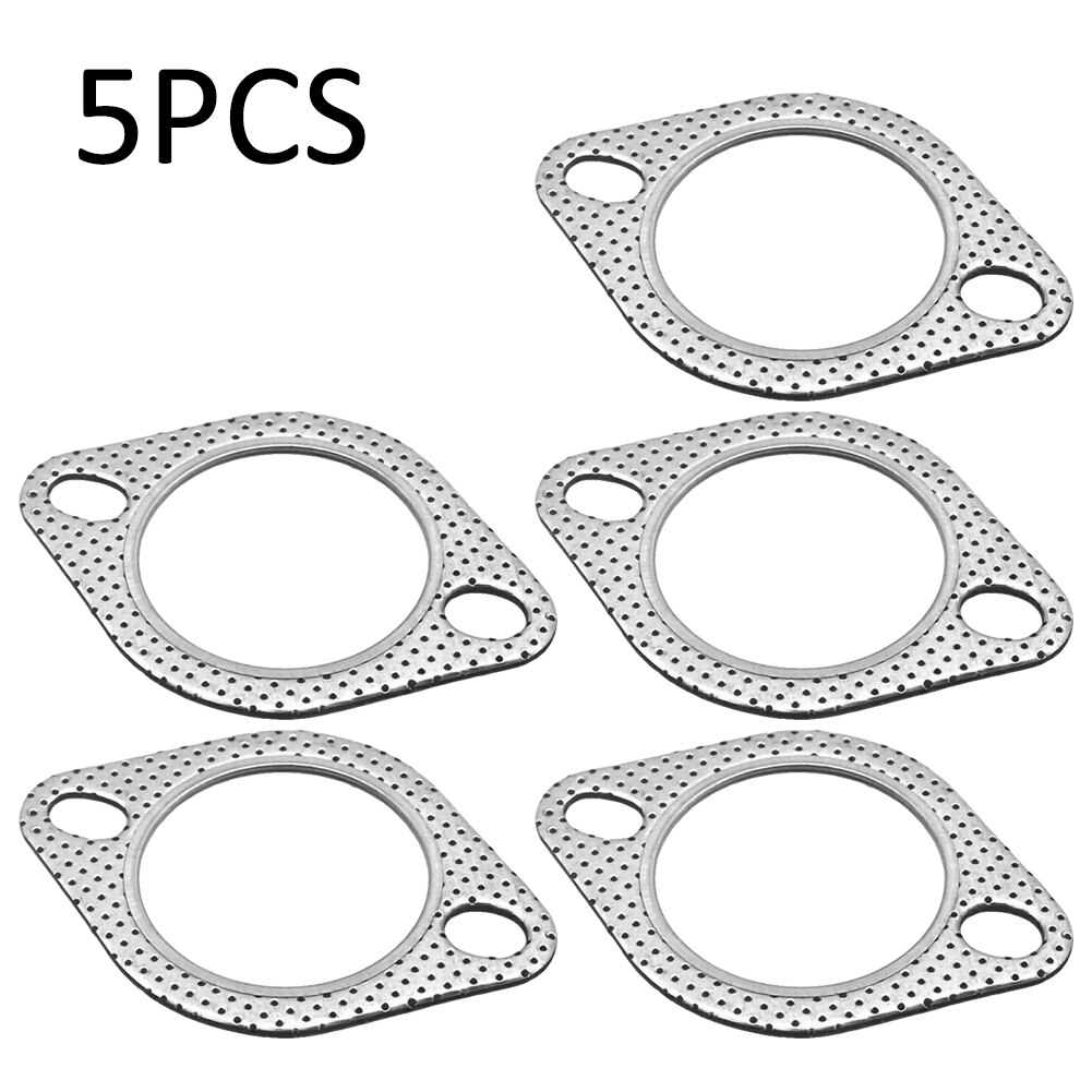 Junta de brida de tubo de escape reforzado para coche, 5 piezas, 2,5 ", 2 pernos