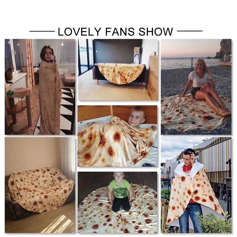 Couverture à motif de Tortilla en maïs, Plaid doux, Plaid, pour lit, canapé, peluche, couvre-lit, manta Burrito Koce