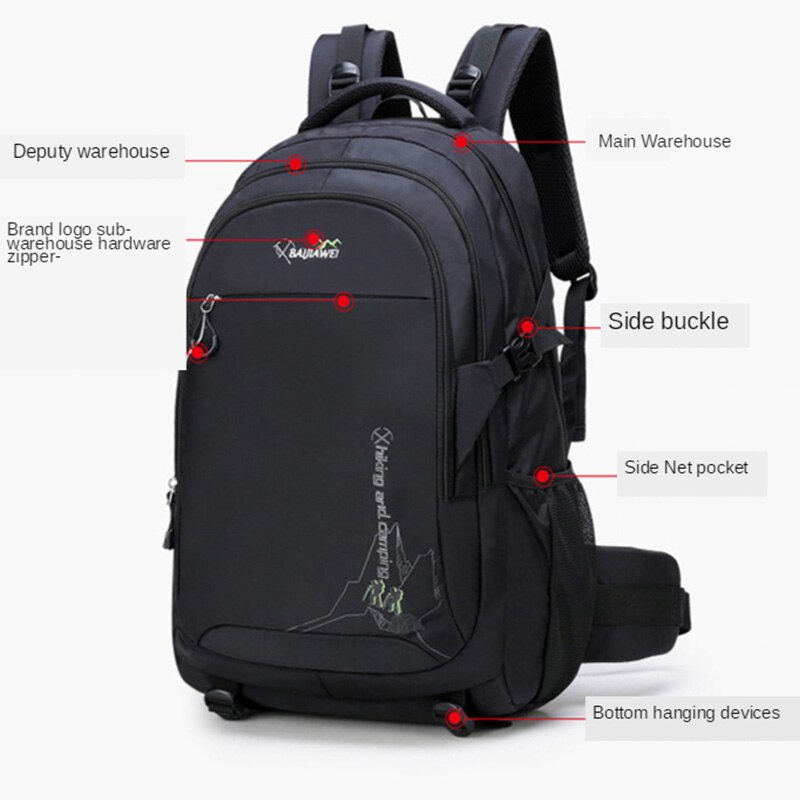 60l náilon ao ar livre mochila de viagem escalada esportes acampamento caminhadas mochila mochila escolar pacote para o sexo masculino feminino