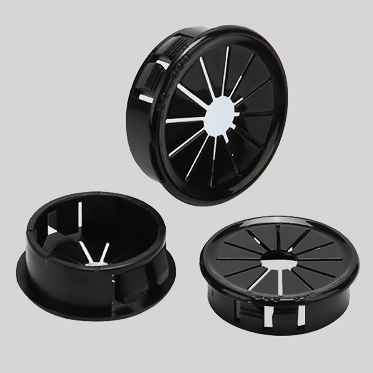 10pcs 16-50mm Plastic Round Table Wire Hole Covers Computer PC Desk Cable Outlet Port Snap-on Grommet Line Holder Organizer