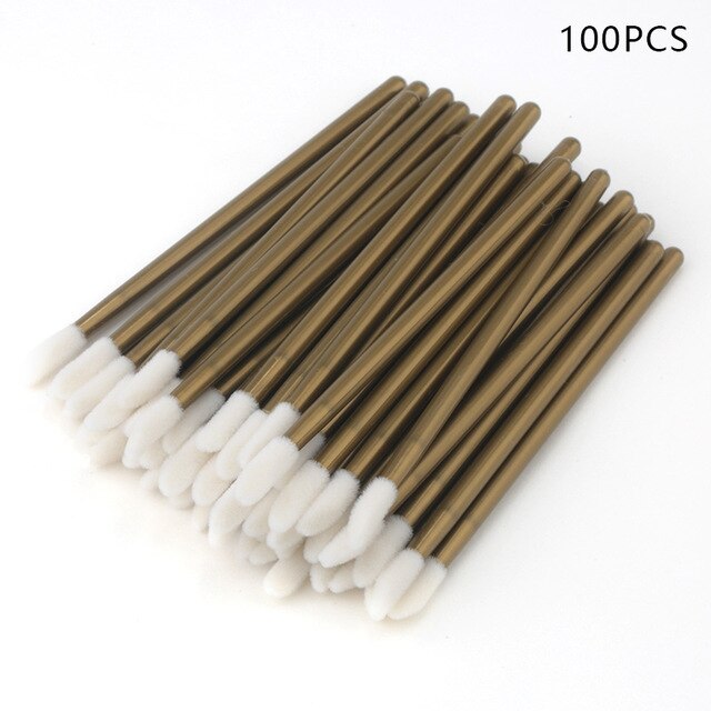 50/100/150Pcs Wimperborstels Wegwerp Lip Borstel Cilia Remover Wimper Extension Accessoires Levert Cosmetica Makeup Tools: Gold 100pcs