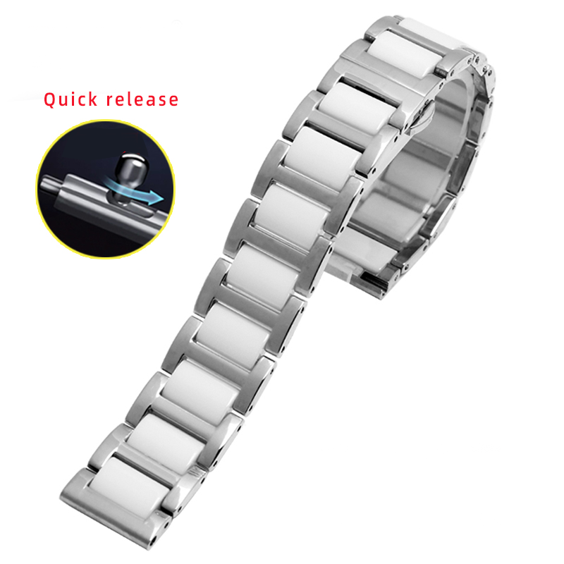 Cinturino in ceramica in acciaio da 20mm 22mm per Huawei guarda GT2 3 46MM cinturino intelligente Samsung galassia 3 4 5 braccialetto da donna per uomo: S / Celeste alzavola