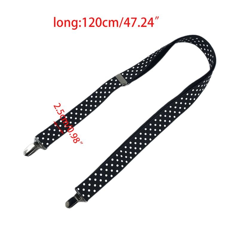1Pc Kids Boys Girls Long Gloves Clips Adjustable Elastic Solid Color Polka Dot Metal Duckbill Mittens Clamp 47.24 Inches