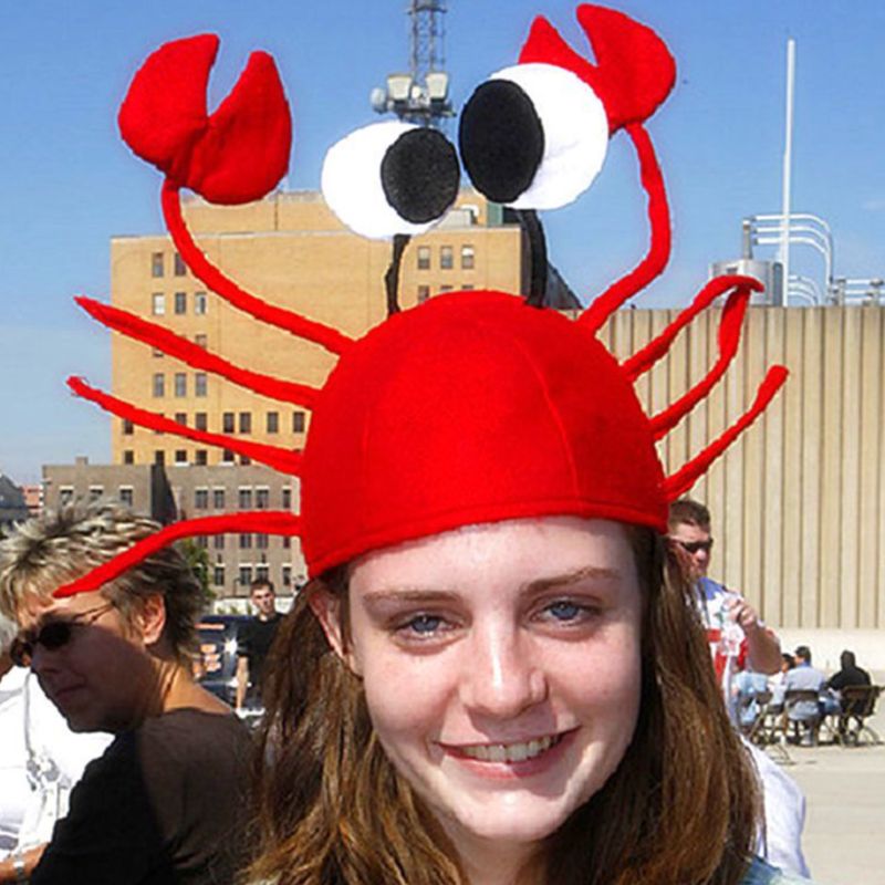 Voksne børn imiteret filthat 3d hummer languster krabbe skaldyr cosplay kasket med klør axyd