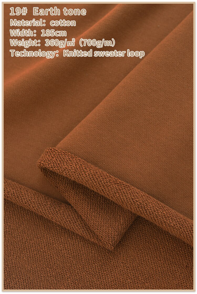 Fransk frotté bomuldsstof slidbestandigt bomuldsstof kraftig sweatshirtstof til hættetrøje 185 x 50cm