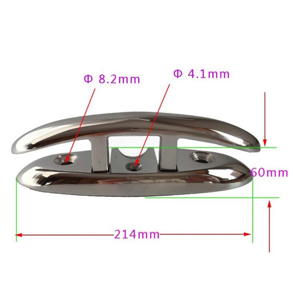 8.4 inch Long Heavy Duty Boat Flip Up Folding Dock Cleat Mooring Deck Cleats - 316 Stainless Steel Marine Hardware (60mm Width)