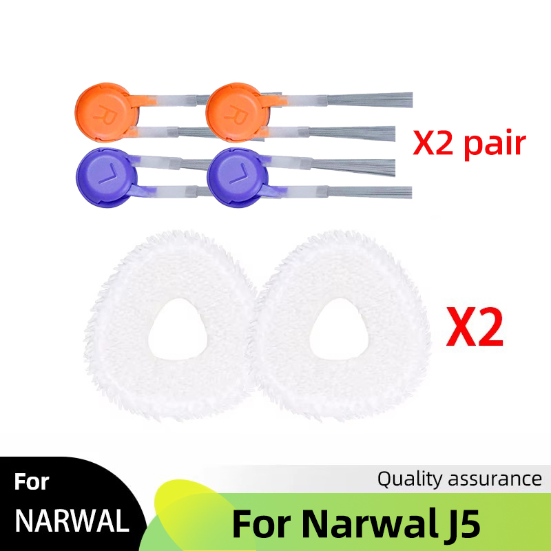 Fit For Narwal J5 Spare Parts Main Side Brush Cover Hepa Filter Mop Cloth Dust Bag Accessories Consumables: Pink