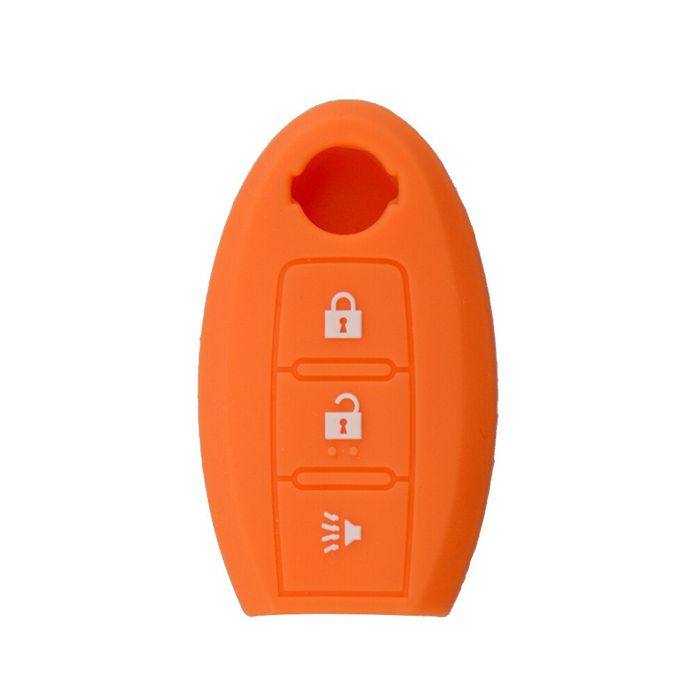 Okeytech afstandsbediening autosleutel siliconen hoesje voor nissan x-trail xtrail rogue  t32 -  silicagel 3 knoppen beschermhoes: Oranje