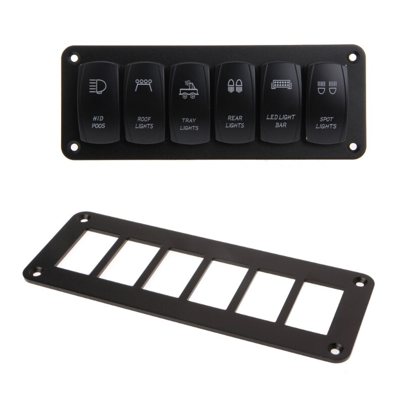 Aluminum Rocker Switch Panel 2/3/4/6 Way Housing Holder For Car Boat Auto Parts E7CA