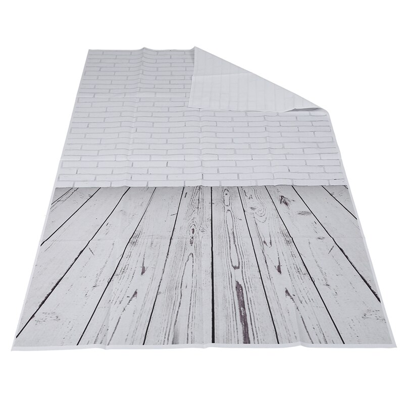 Vinyl Houten Vloer Fotografie Studio Prop Achtergrond 3x5FT Witte Bakstenen Muur