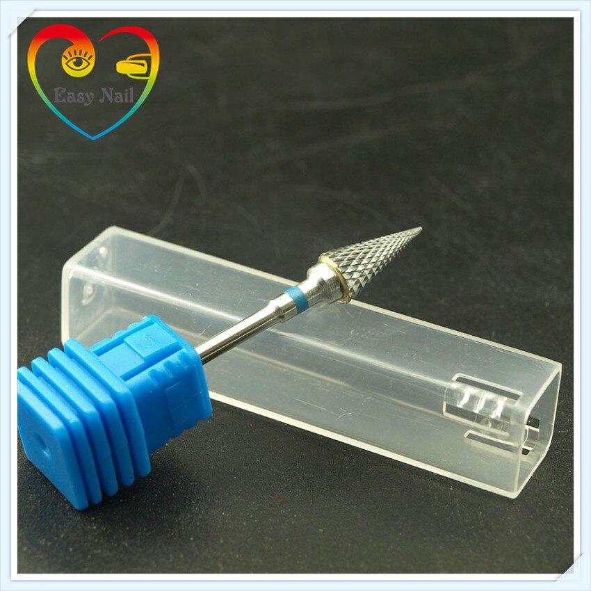 EasyNail, 1pcs Pro. Kegel Carbide Millings Nail Boor Elektrische Manicure Nail Draaien Burr Cuticle Pusher Nagelvijl Gepolijst Te