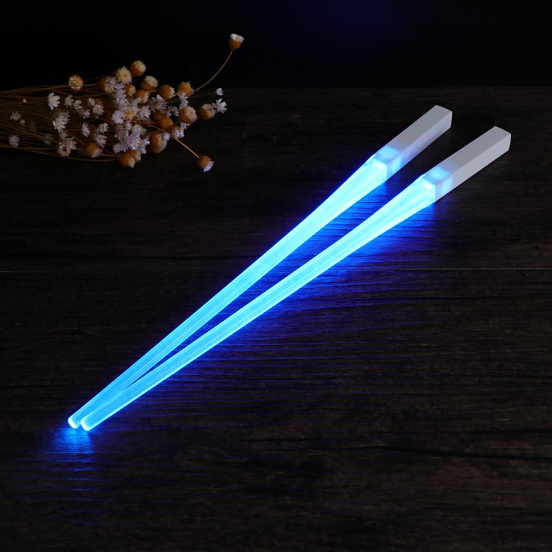 1 Pair of Light Up LED Lightsaber Chopsticks Durable Lightweight Portable BPA Free and Food Safe (Red): Blue