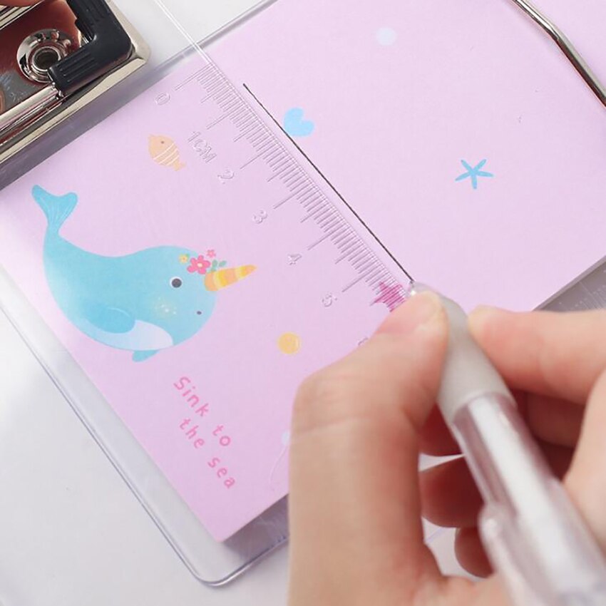 Acrylic Mini Board Clip Memo Pad Transparent Clipboard Student Hard Plastic Writing Board Stationery Folder Notepad 12.7x8.5cm