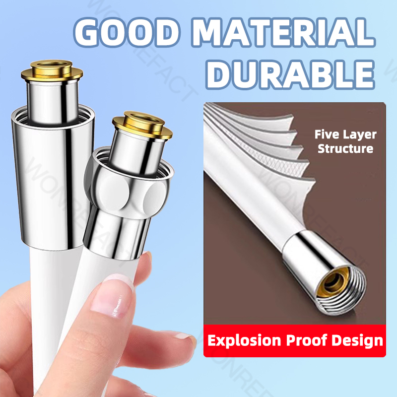 Extension de tuyau de douche Flexible Extra longue en Silicone, avec raccords en laiton, remplacement de Tube de douche, tuyau haute pression de 1.5m/ 2m