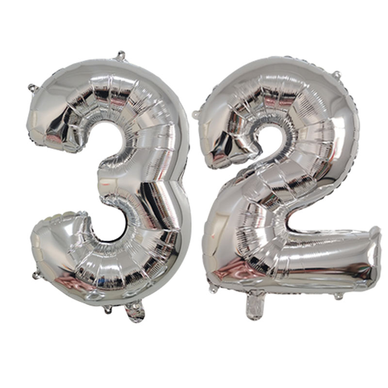 2Pcs 32 Inch Gold Silver Black Blue Pink Helium Foil Number Balloon 28 29 30 31 32 33 Happy Birthday Party Decoration Supplies