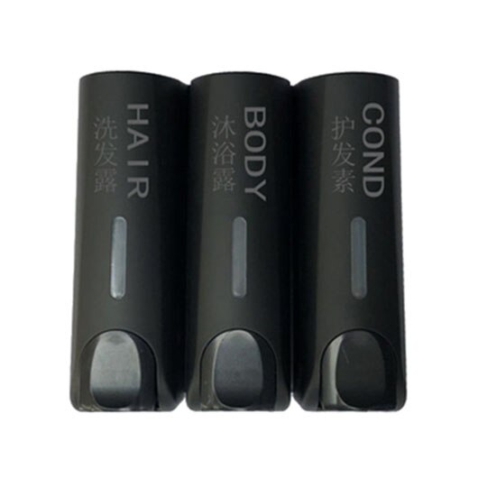 Badkamer Douche Dispenser Wall Mounted Zeep Gel Shampoo Conditioner Container Set Handpers Zeep Flessen: black-3