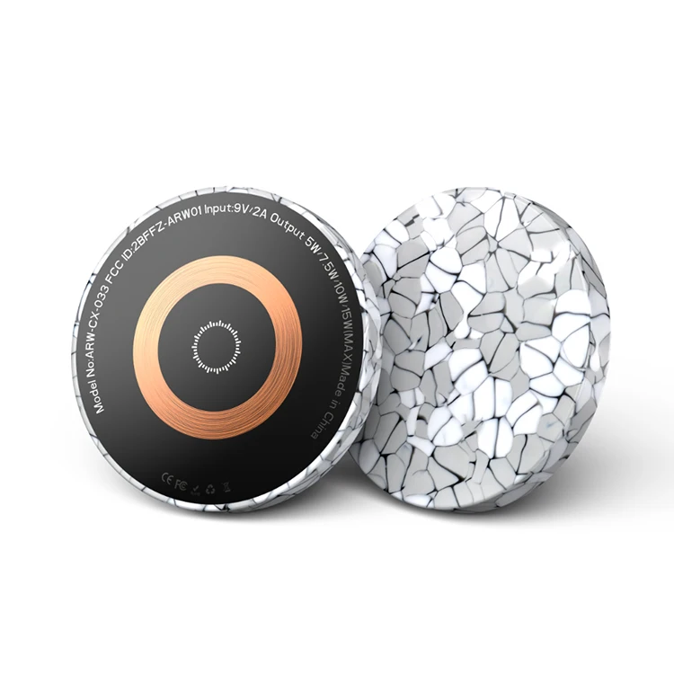 Qi draadloze oplader 15w houten telefoonoplader draagbare snellader: Oranje