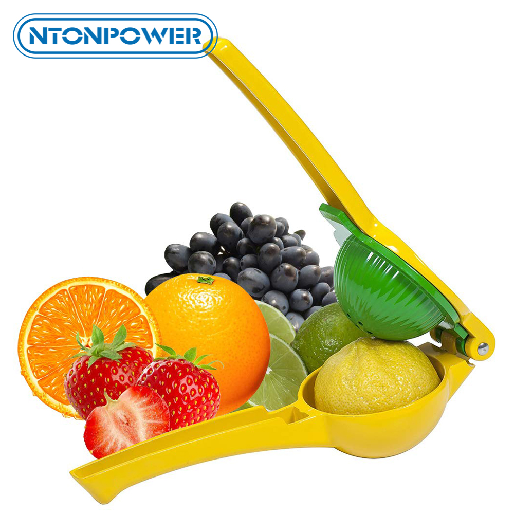 NTONPOWER Manual Lemon Juicer - Premium Metal Citrus Press Squeezer - Handheld Orange Juicer